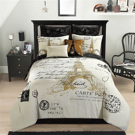 paris themed bedroom comforter|paris comforter set for teens.